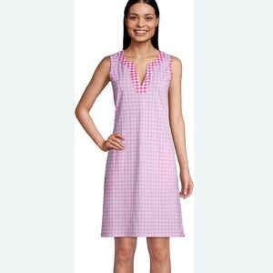 Draper James X Lands End Pink Gingham Casual Dress